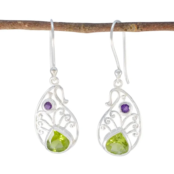 Multi Japanese Emma multiple Dangle multicolor Sterling Silver Earring