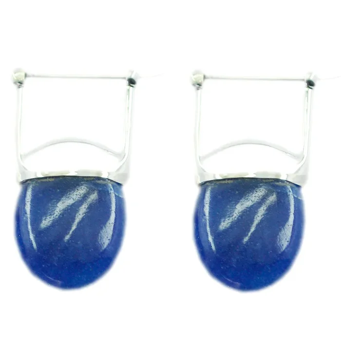 Multi Korean Luna Solitaire Stud multicolor Silver Earring