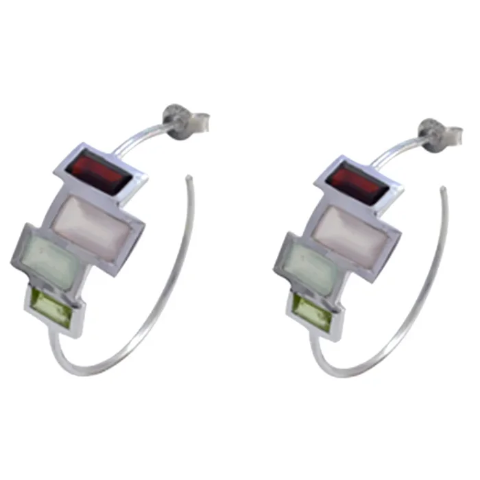 Multi Mexican Amanda multiple Stud multicolor Sterling Silver Earring