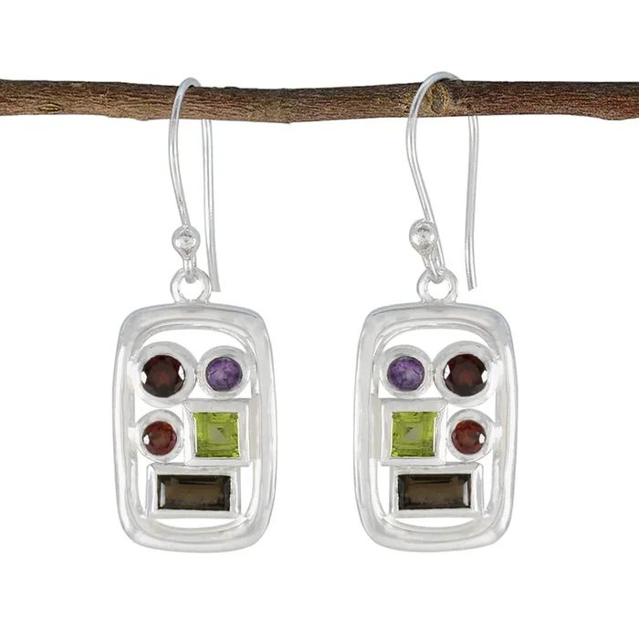 Multi Mexican Joaquina Penta Dangle multicolor 925 Sterling Silver Earring