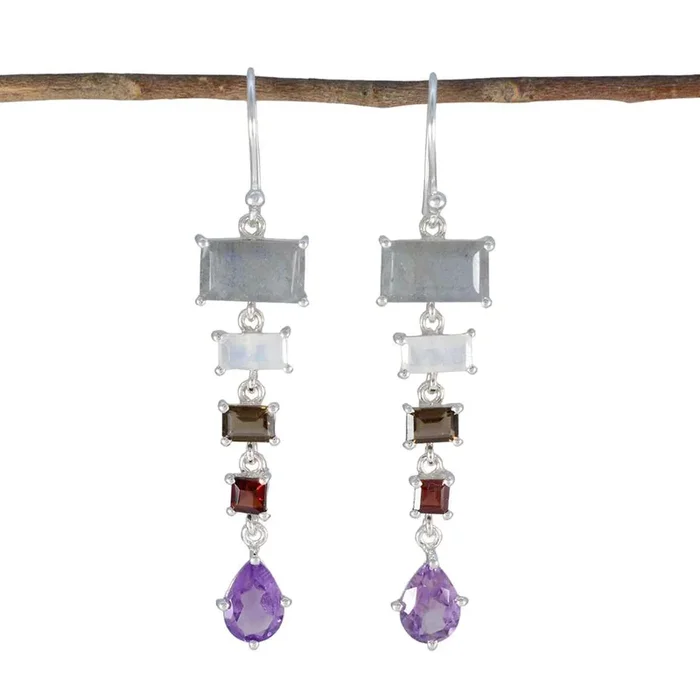 Multi Middle Eastern Aiko Penta Dangle multicolor 925 Sterling Silver Earring