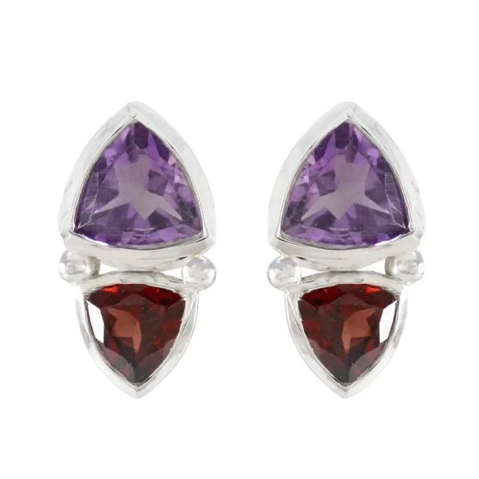 Multi Middle Eastern Aurora Toi et Moi Stud multicolor Sterling Silver Earring