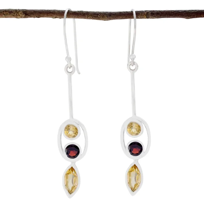 Multi Moroccan Emma multiple Dangle multicolor 925 Silver Earring