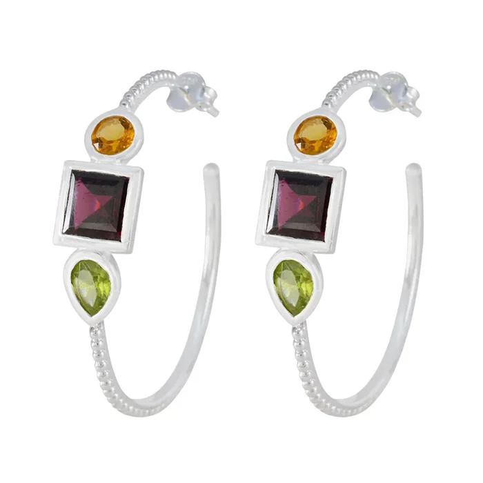 Multi Spanish Hina Trilogy Stud multicolor 92.5 Silver Earring