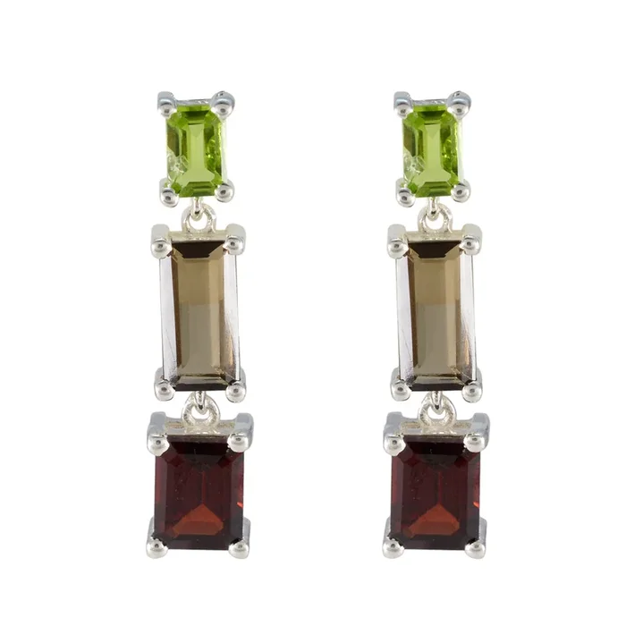 Multi Spanish Mila multiple Stud multicolor 925 Sterling Silver Earring