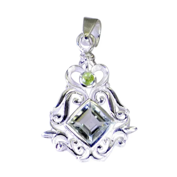 Multi Stone Classic Turkish 925 Silver Toi et Moi Camilla Bubble multicolor Pendant Jewelry