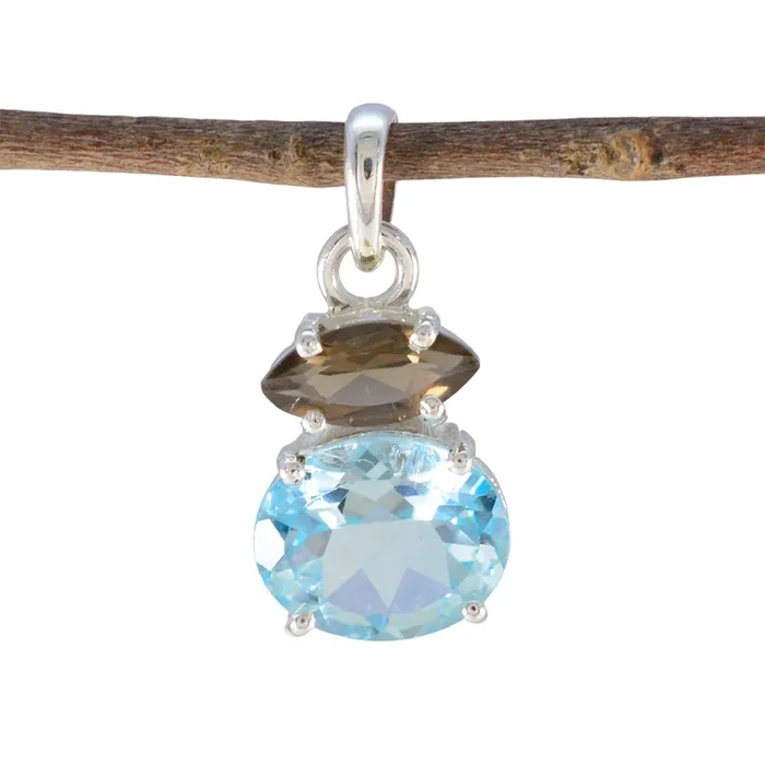 Multi Stone Delicate Egyptian 92.5 Silver Toi et Moi Yasmine propsel multicolor Pendant Jewellery