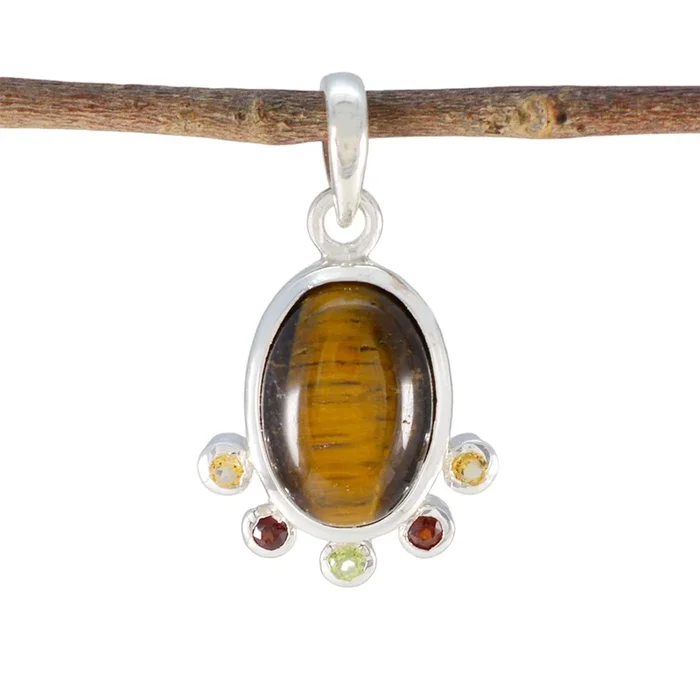 Multi Stone Delicate Mexican Silver Hexa Ella Engagement multicolor Pendant Jewelry