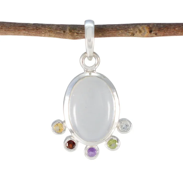 Multi Stone Delicate Moroccan 92.5 Silver Hexa Emily valentine multicolor Pendant Jewellery