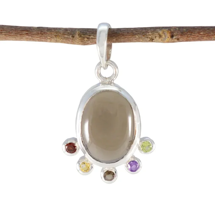 Multi Stone Delicate Moroccan 925 Silver Hexa Grace Sophisticated multicolor Pendant Jewelry