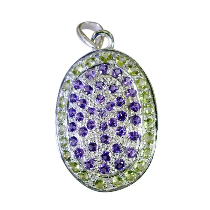 Multi Stone Edgy Middle Eastern Sterling Silver multiple Mathilde Feminine multicolor Pendant Jewellery