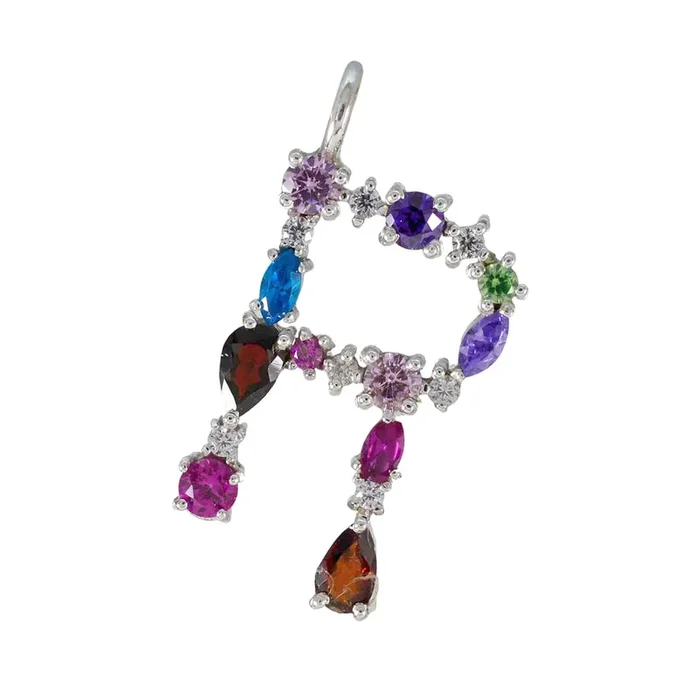 Multi Stone Elegant Indian Sterling Silver multiple Nisa Feminine multicolor Pendant Jewellery