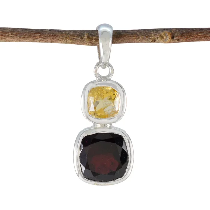 Multi Stone Whisper-thin Moroccan Silver Toi et Moi Sofia Abstract multicolor Pendant Jewelry