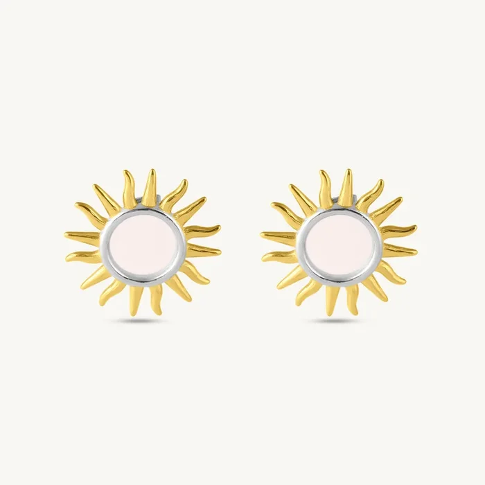 Multi Tone Sun Stud Earrings