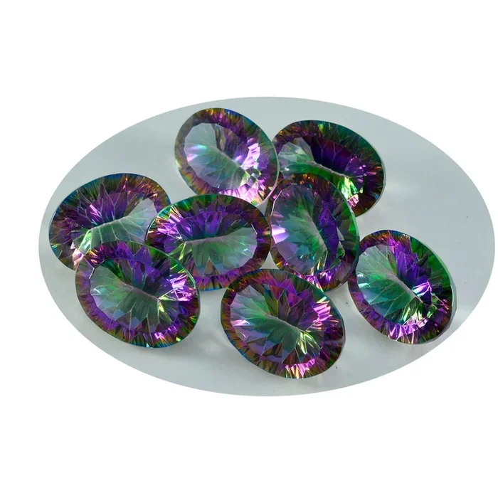 Mystic Quartz 1PC Chunky 13×18 MM Oval Faceted Multicolor High-Quality Semi Precious Loose Gems