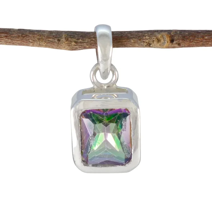 Mystic Quartz Dainty German Sterling Silver Solitaire Luisa propsel multicolor Pendant Jewellery
