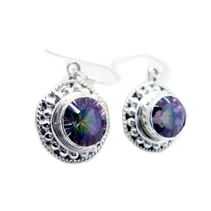 Mystic Quartz Egyptian Bruna multiple Dangle multicolor 92.5 Silver Earring