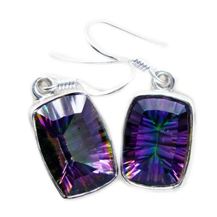 Mystic Quartz French Ana multiple Dangle multicolor 925 Silver Earring