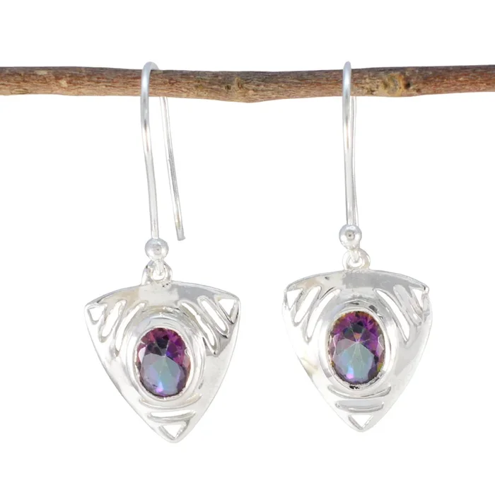 Mystic Quartz German Sophia Solitaire Dangle multicolor 92.5 Silver Earring