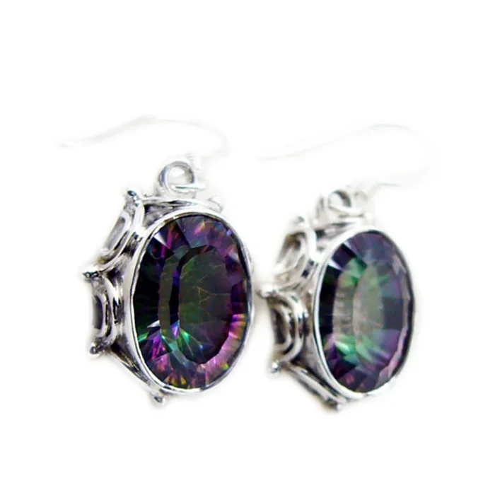 Mystic Quartz Italian Ying multiple Dangle multicolor Sterling Silver Earring