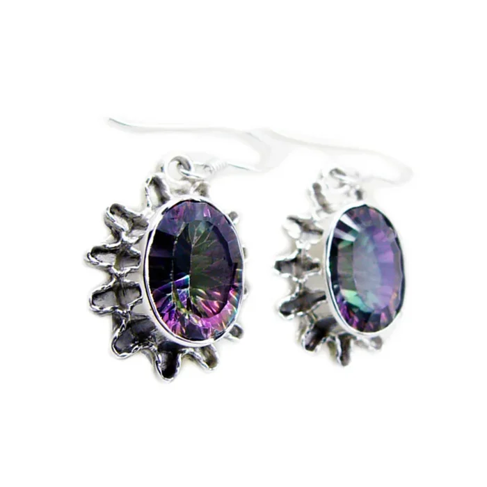 Mystic Quartz Korean Wen multiple Dangle multicolor 92.5 Silver Earring