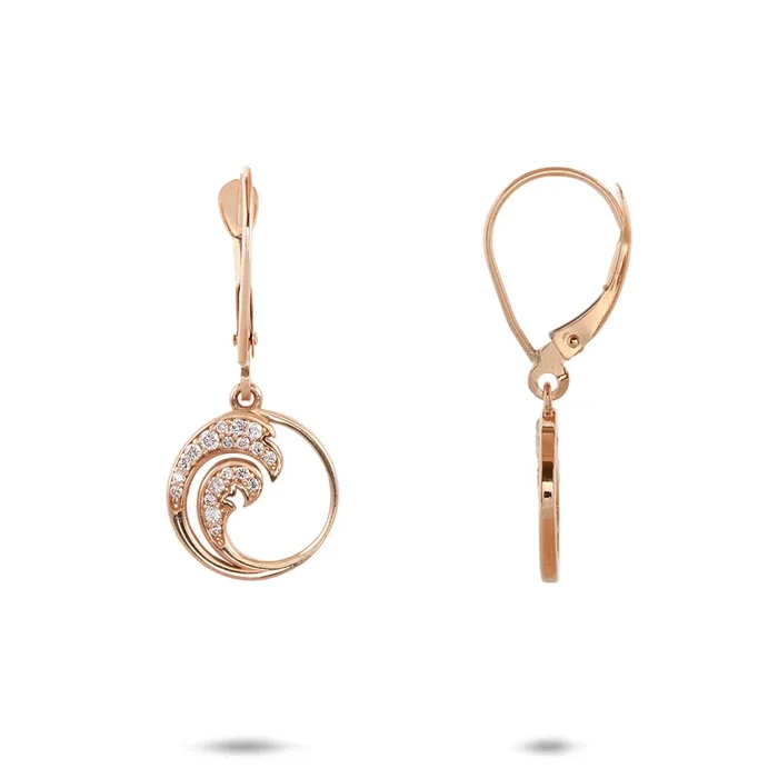 Nalu Earrings in Rose Gold with Diamonds – 12mm