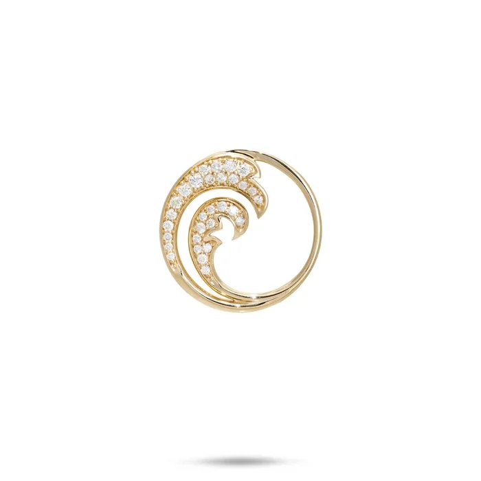 Nalu Pendant in Gold with Diamonds – 18mm