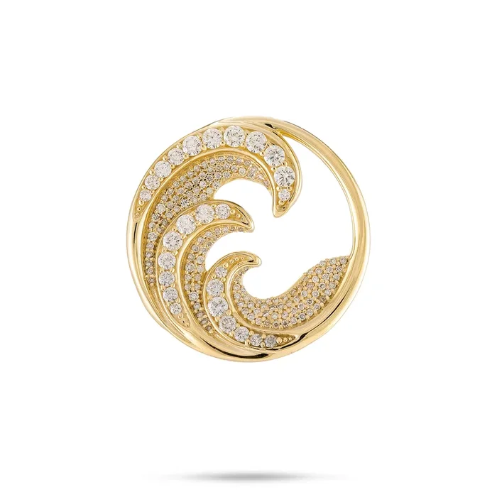 Nalu Pendant in Gold with Diamonds – 26mm