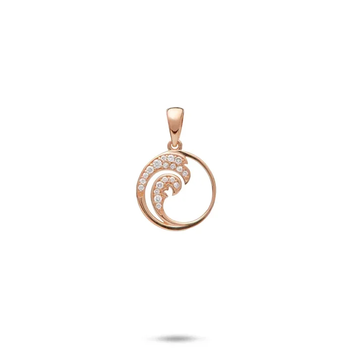 Nalu Pendant in Rose Gold with Diamonds – 12mm