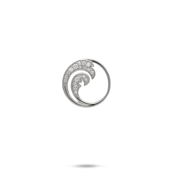 Nalu Pendant in White Gold with Diamonds – 15mm