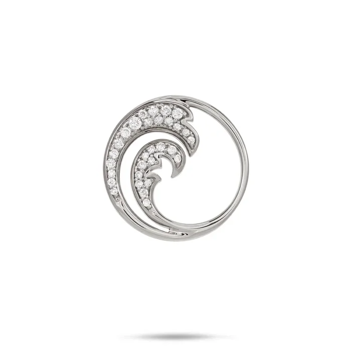 Nalu Pendant in White Gold with Diamonds – 22mm