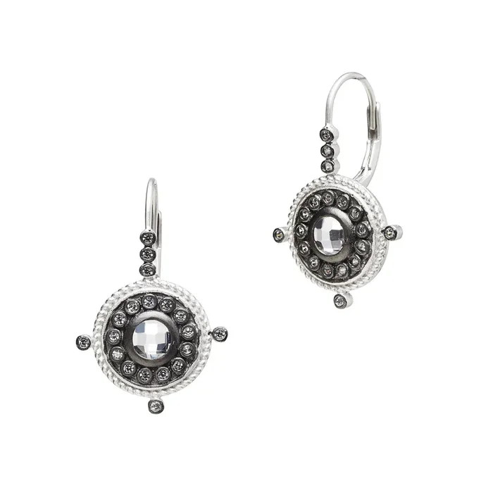 Nautical Button Leverback Earrings