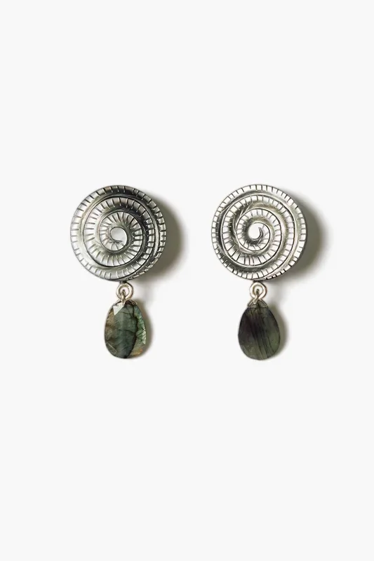 Nautilus Clip-On Earrings Black MOP