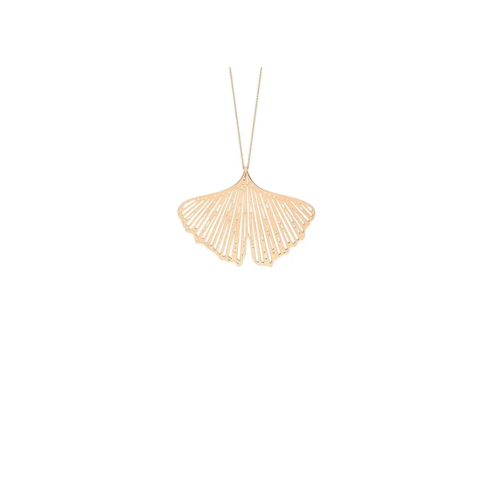 Necklace Ginette NY Jumbo Gingko in rose gold GNK0, ny brand – Lepage
