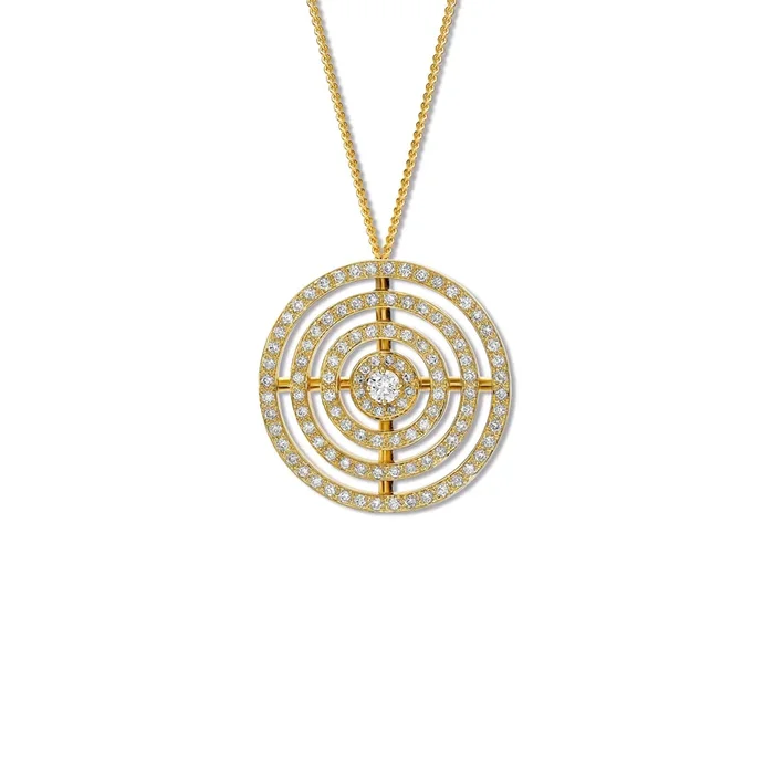 Niremius 3 Row Necklace Pendant 18ct Yellow Gold – Diamond