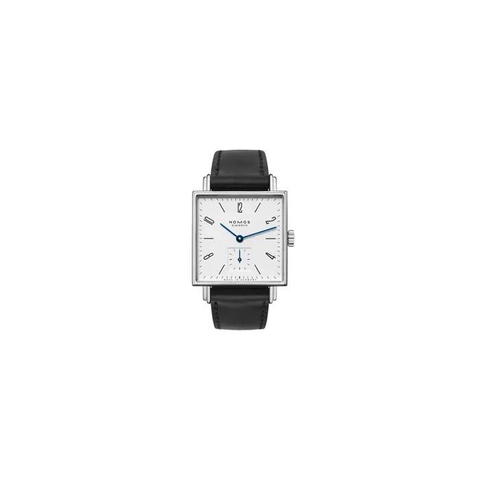 Nomos Tetra mechanical watch white dial white leather strap 408 – Lepage