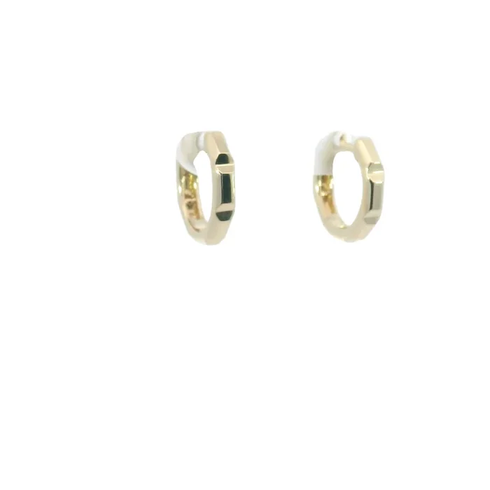 OCTAGON GEO CUT HUGGIE EARRING