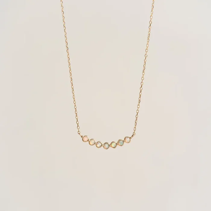 October Birthstone Necklace 14k Gold – Opal