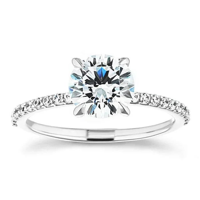 Olivia Lab Grown Diamond Claw Prong Side Stone Engagement Ring