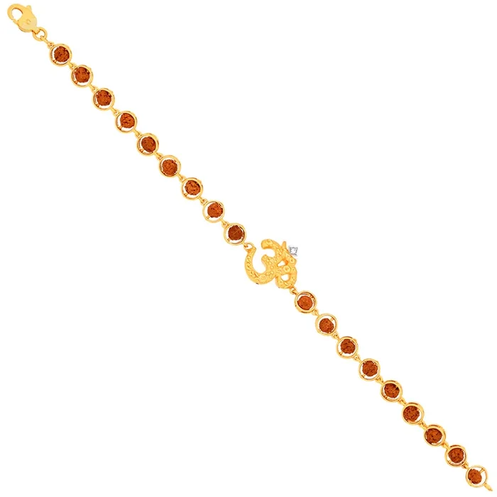 Om Rudraksh Bracelet in 22K Gold