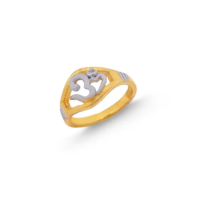 Om Two-tone Ring for Kids in 22K Gold