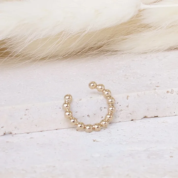 Omaha beaded earcuff earring gold-plated