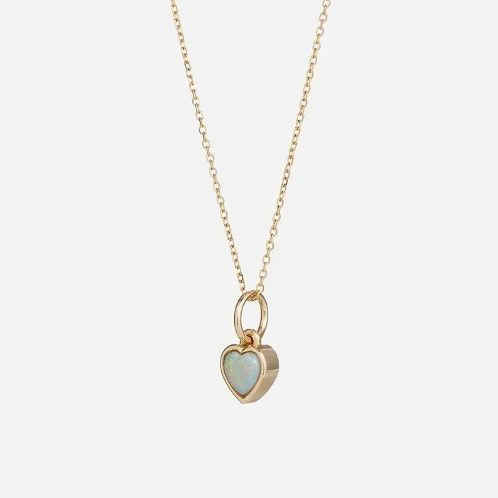 Opal Heart Pendant Necklace