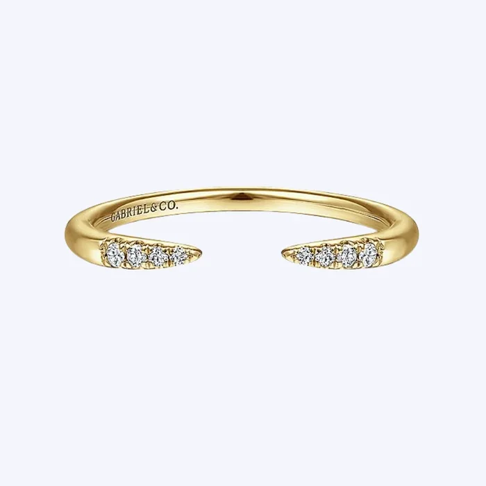 Open Diamond Tipped Stackable Ring