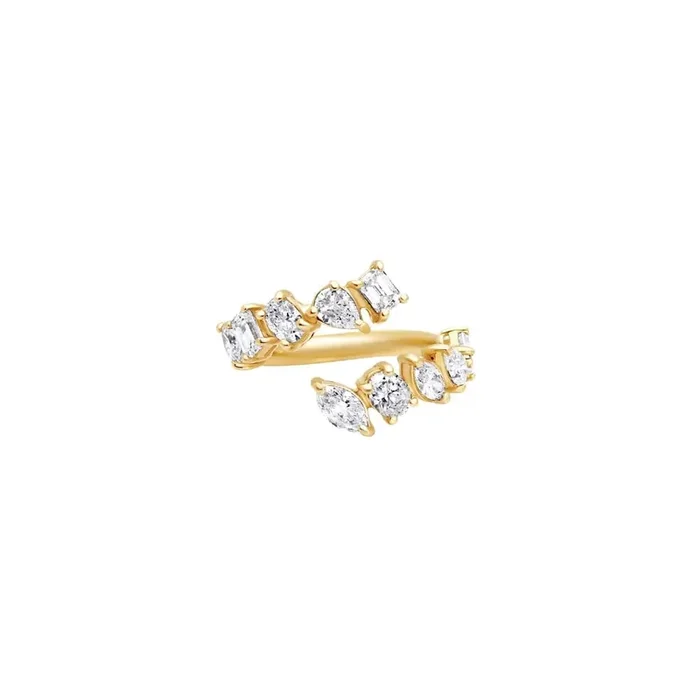 Open Multi-Shape Diamond Ring in 18K Yellow Gold