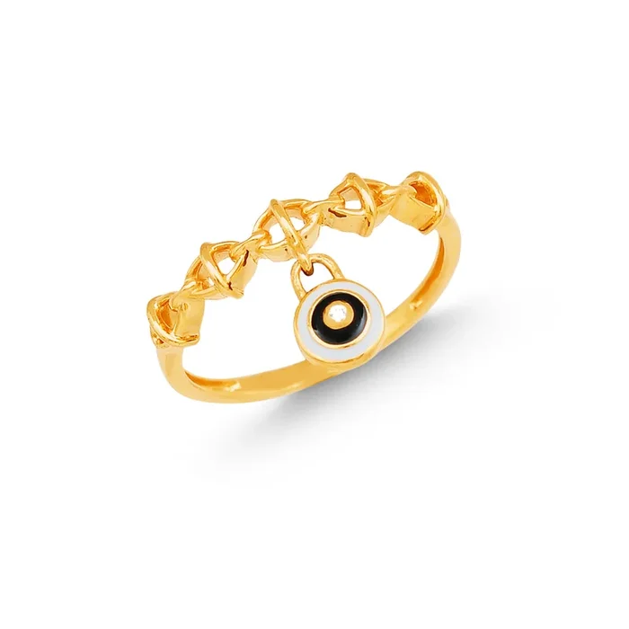 Opulent Minakari Ring With CZ in 22K Gold