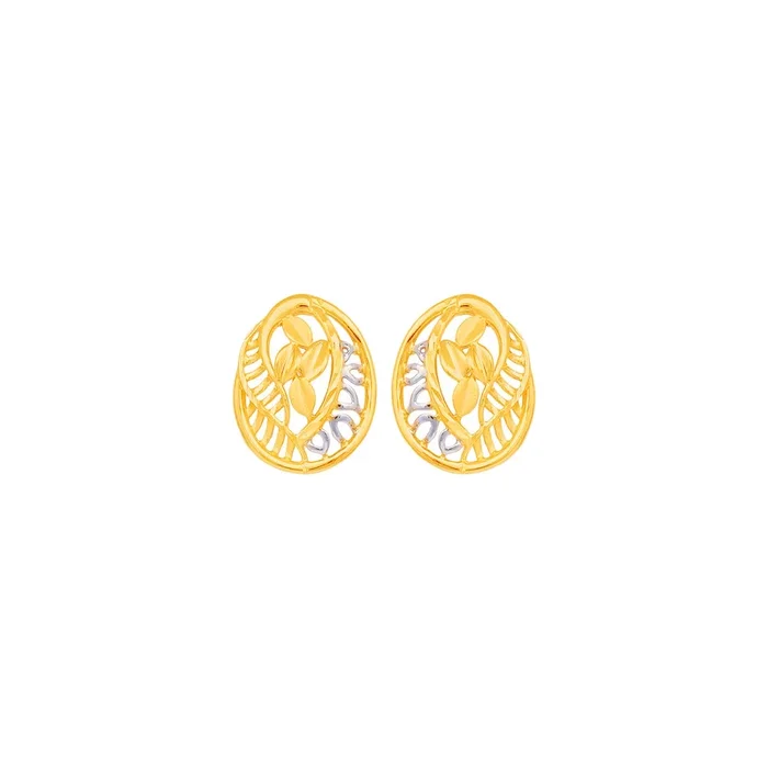 Opulent Two tone Earrings in 22K Gold
