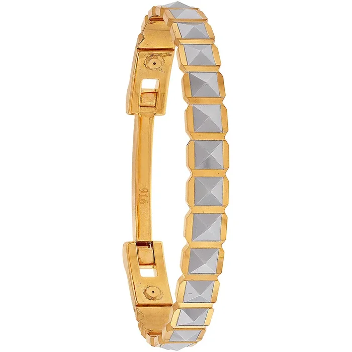 Opulent Two tone Yume Cuff Bracelet in 22K Gold