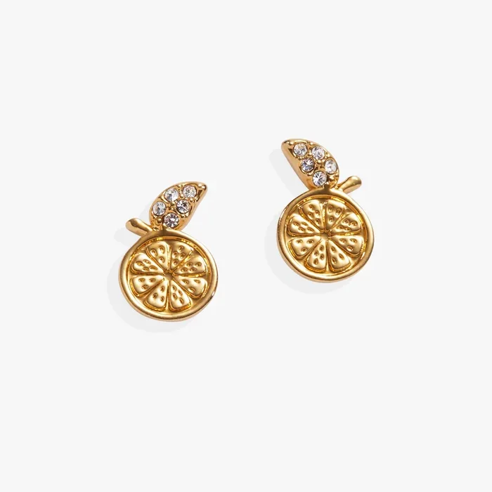 Orange Slice Stud Earrings