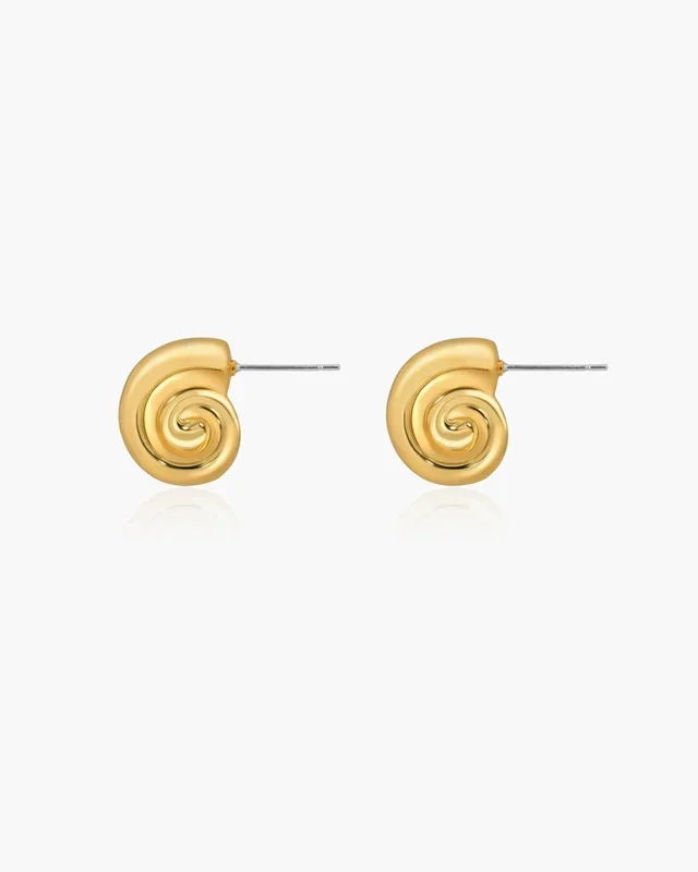 Orecchini a bottone con conchiglia Nautilus